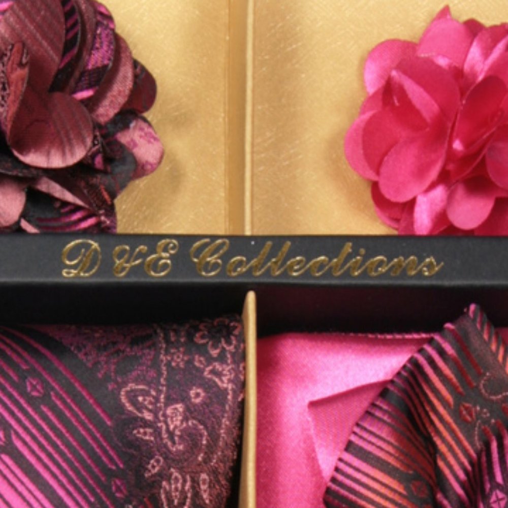 Daniel Ellissa Pink Fuchsia Bow & Neck Tie 6 Set - Picture 6 of 6